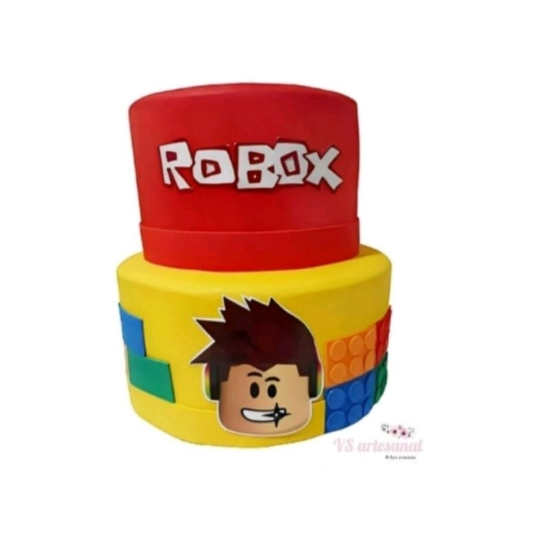 1 Topo Bolo Roblox Blox Fruits + 10 Toppers P/ Doces