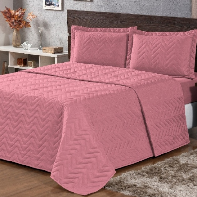 Cobre Leito Queen Size 2,40m x 2,50m Colcha Queen Tecido Premium 3 Peças Classic