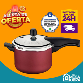 Panela de Pressão Tramontina Vancouver em Alumínio com Revestimento Interno e Externo Antiaderente Starflon Max Vermelho 20 cm 4,5 L