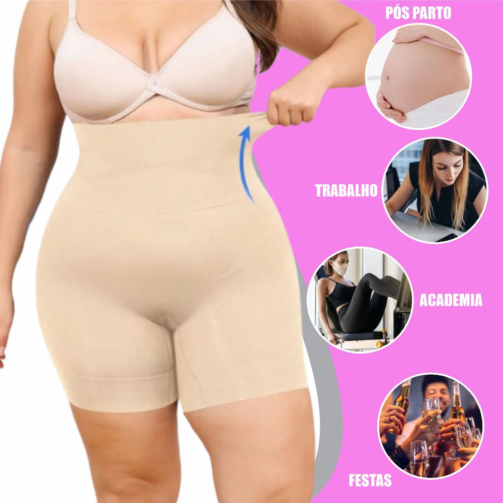 PP XG GG G5 Barriga Controle Feminina Short Cinta Modeladora Plus