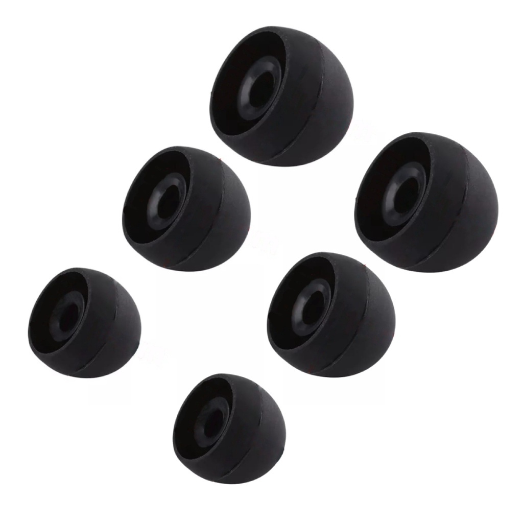 3 Pares Borrachas P M G Borrachinhas Fone Cor Preto