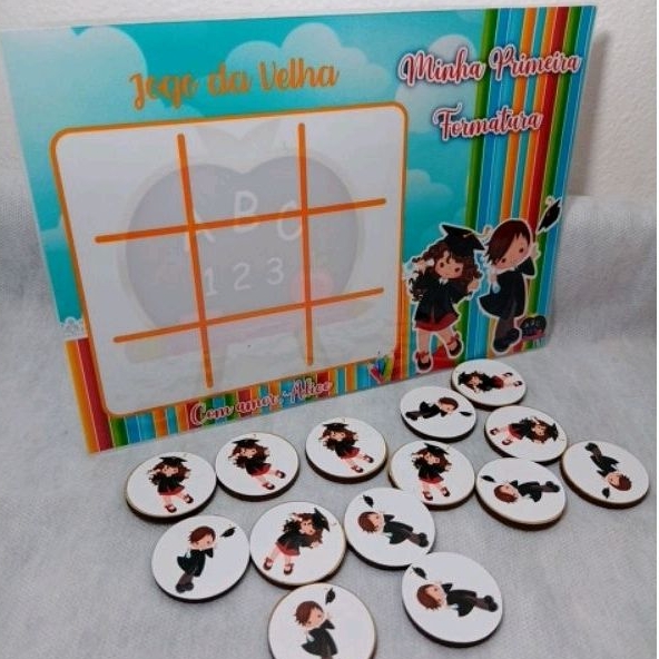 Kit Jogo da Velha - Lembrancinha de aniversário personalizado - ABC Formatura - Fazemos qualquer tema - Leia Descrição