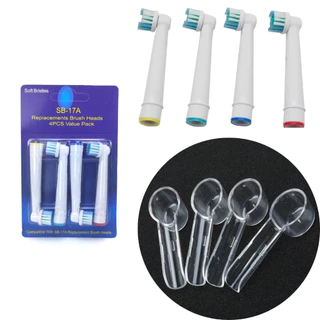 kit 4 refis para escova elétricas oral b mais 4 capas