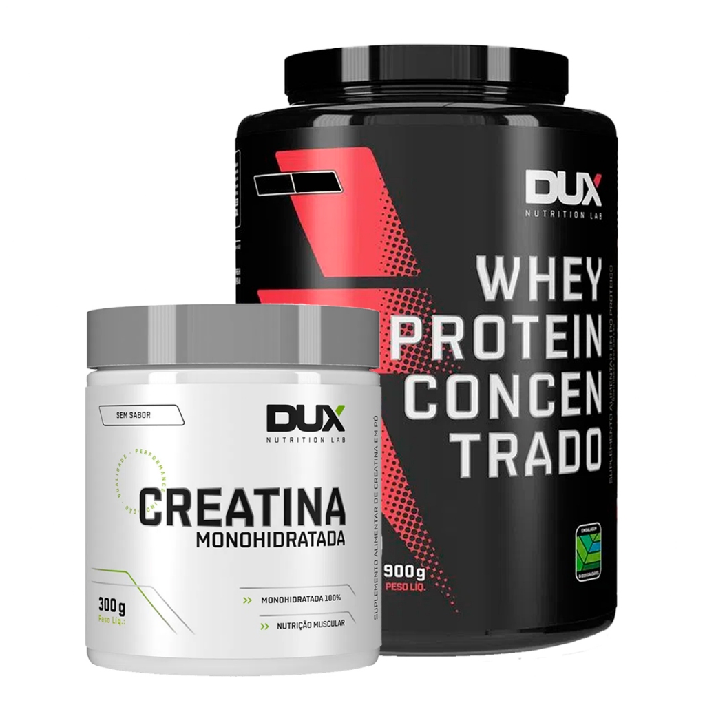Kit Whey Protein Concentrado 900g + Creatina Monohidratada 300g – Dux Nutrition