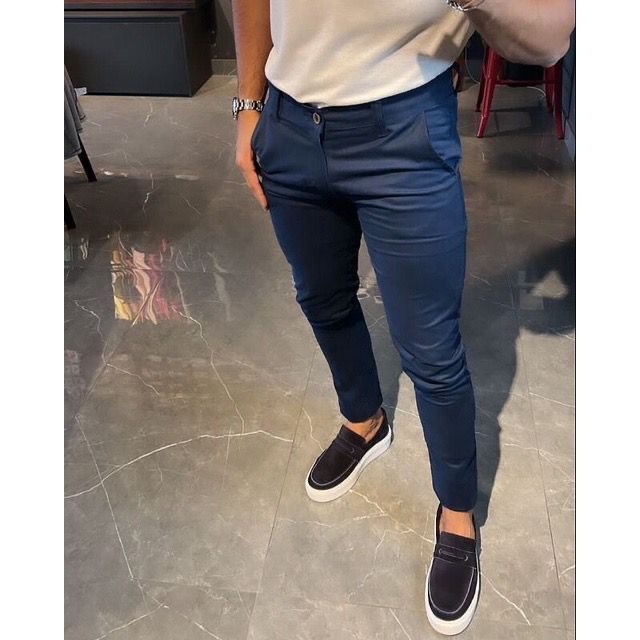 Calça masculina acetinada social sporte fino alfaiataria slim executiva moderna