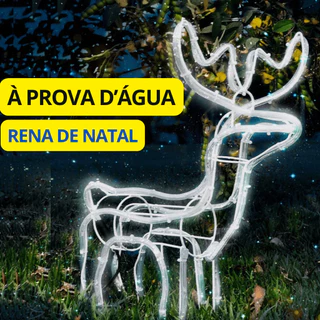 Rena de Led Decoração Enfeite de Natal Médio Luz Branca