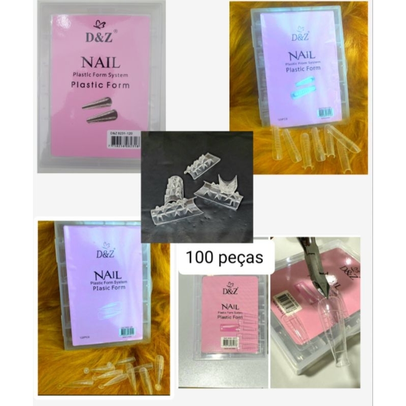 Dual Forms Square Clear Nail Tips Purple (120un)