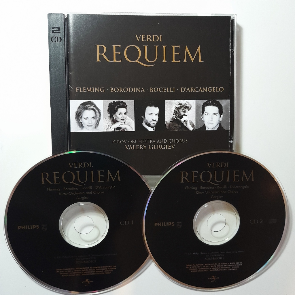 Cd Verdi, Requiem, Kirov Orchestra, Valery Gergiev. Duplo, seminovo. C/  Bocelli, Borodina, Fleming...