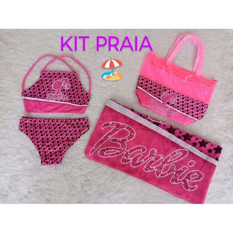 Biquíni P/ Boneca Barbie Maiô Roupa Banho + Boia Sapatos 06p