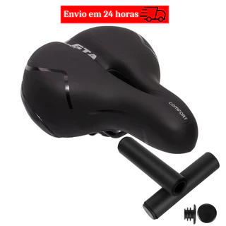 Banco Selim de Bicicleta 2 Molas Largo Macio Fita Refletiva Segurança Confortável Par Manopla Punho Bike MTB GTA Espuma Gel Silicone