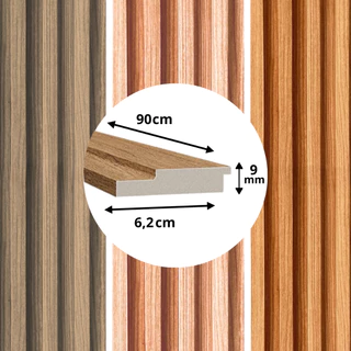 Placa Painel Ripado Revestimento Freijo Mdf 90x55cm