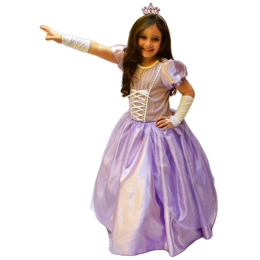 Vestido Princesa Sofia Infantil Luxo Estilo Boneca 1-6 anos