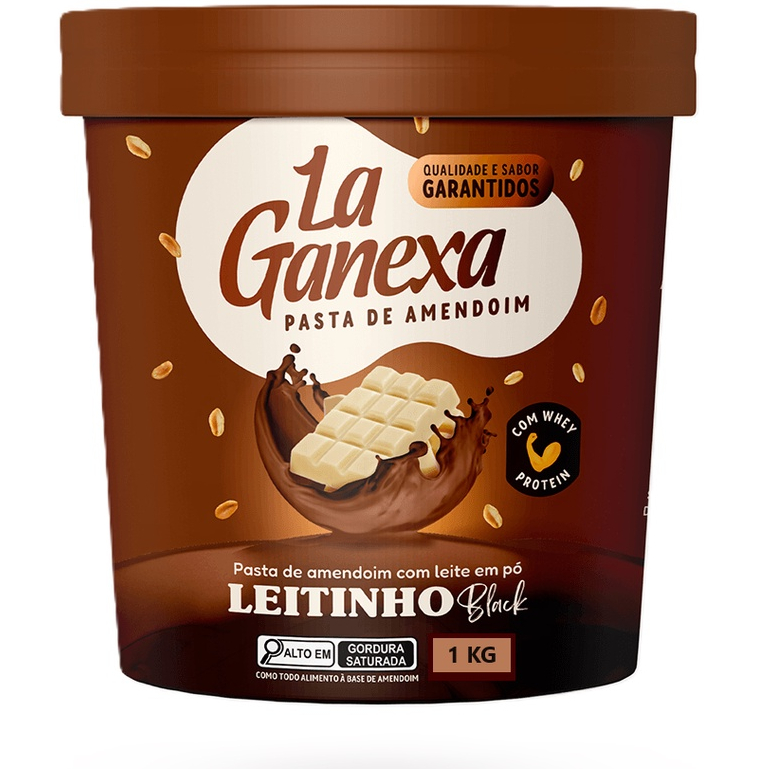 Pasta De Amendoim Leitinho Black Whey Protein 1kg La Ganexa