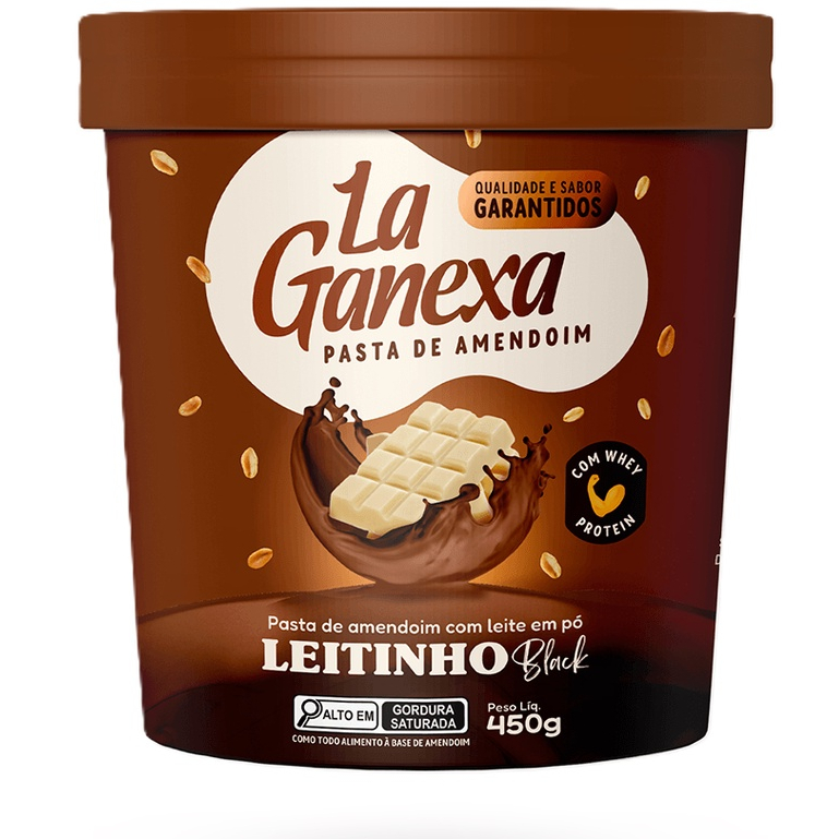 Pasta De Amendoim Leitinho Black Whey Protein 450g La Ganexa