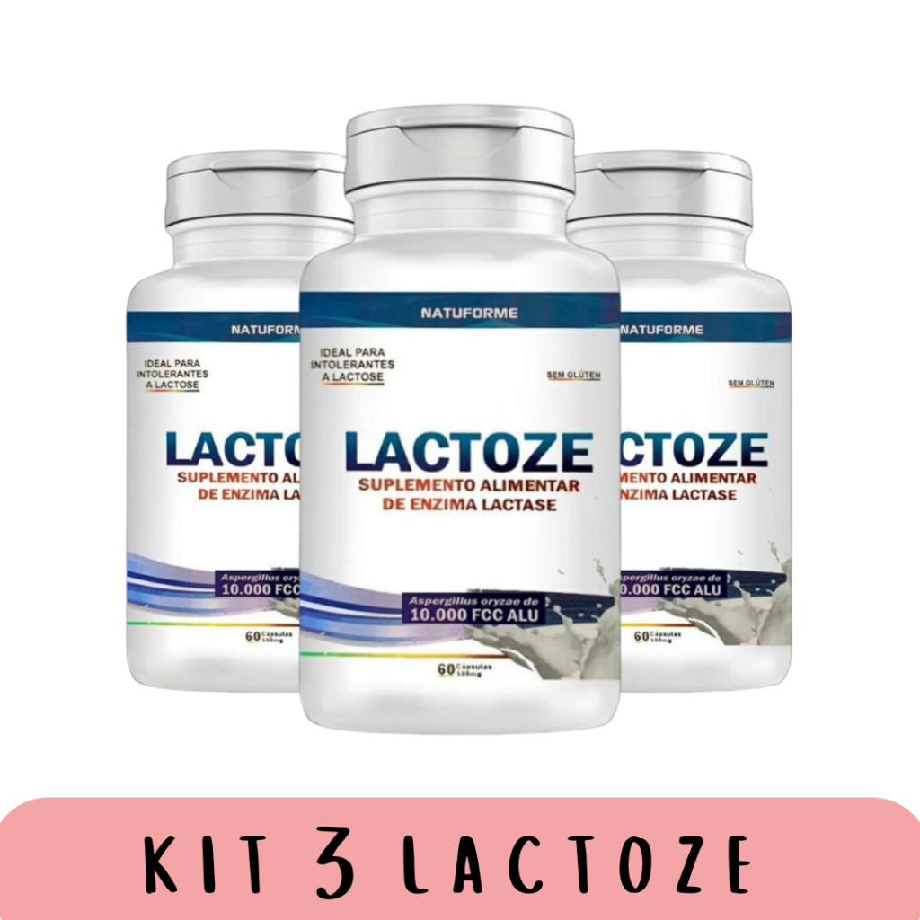Kit 3 Lactoze para intolerantes a lactose 60 capsulas 500mg cada ...
