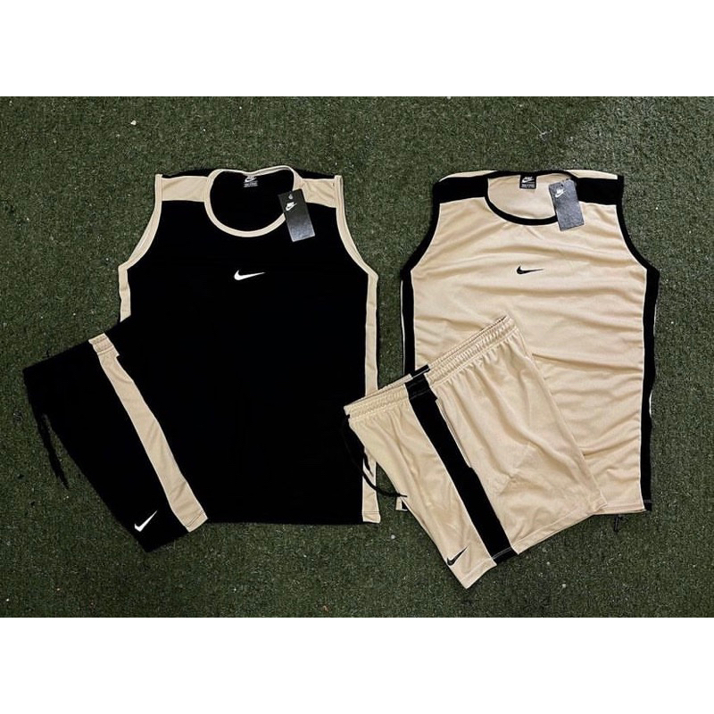 Conjunto Nike Dry-fit Preto/Bege