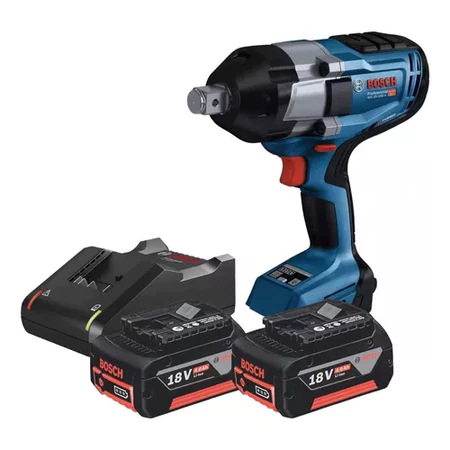 Chave Impacto Bosch Gds 18v-1050h + 2 Baterias 18v 4ah 3/4 + carregador bivolt