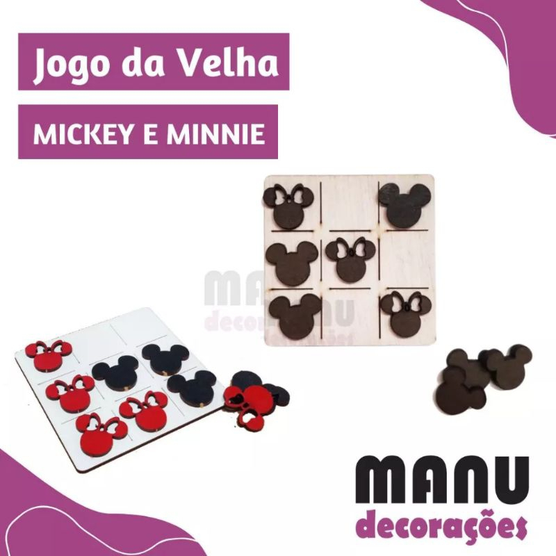 Kit 10 Jogos da velha brinquedo presente lembrancinha 10x10 cm - Madeira  Mdf.