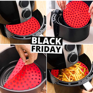 Tapete Protetor Silicone Para Air Fryer Fritadeira Universal Não Gruda Redondo