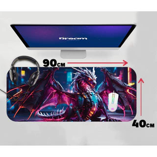 Mouse Pad Gamer Dragão Cyberpunk 90x40 70x30 60x40 45x30 Personalizado mousepad extra grande chines japones