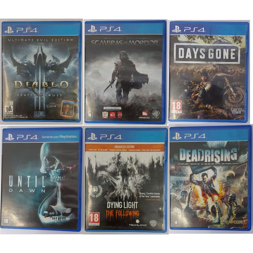 Jogos Para Ps4 Originais Mídia Física Usado Diablo - Daygone - Until Dawn – Deadrising