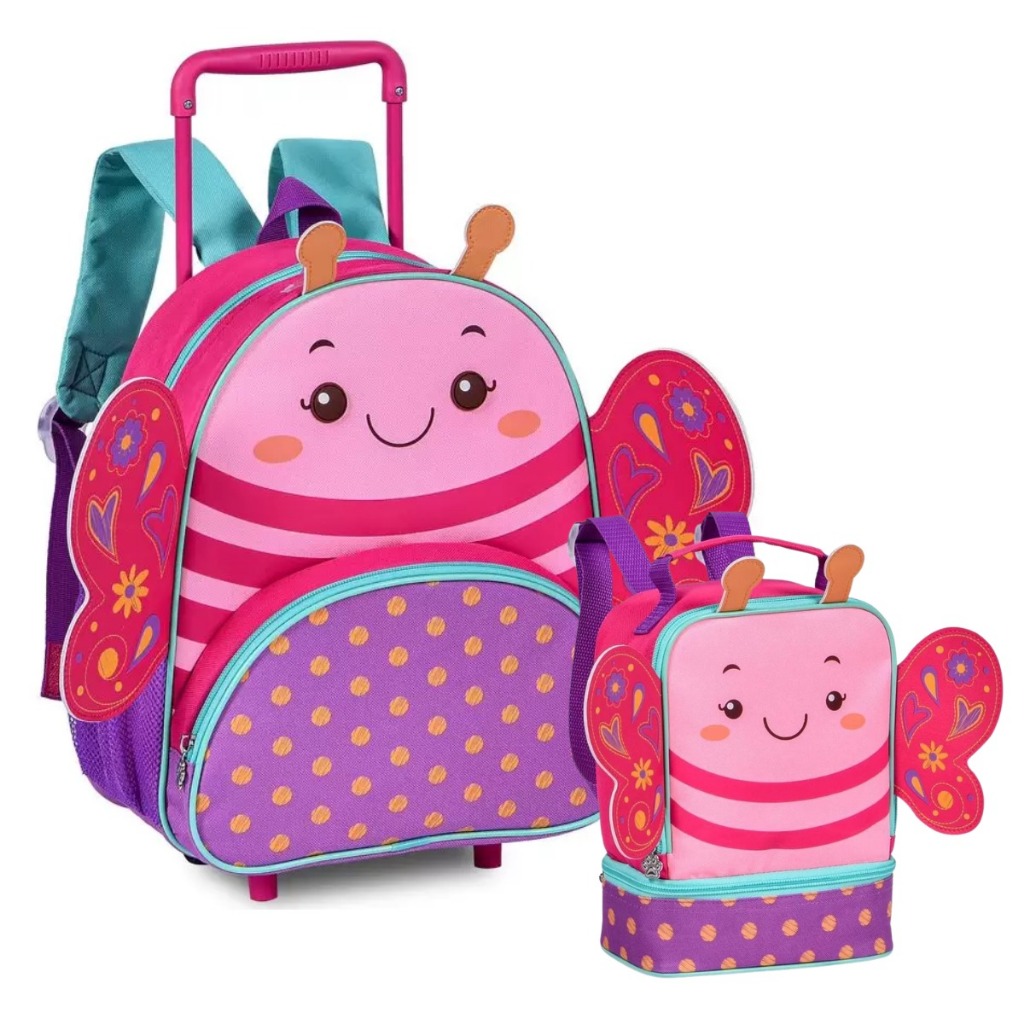 Kit Mochila G Polly Pocket 19M Costas + Lancheira Original