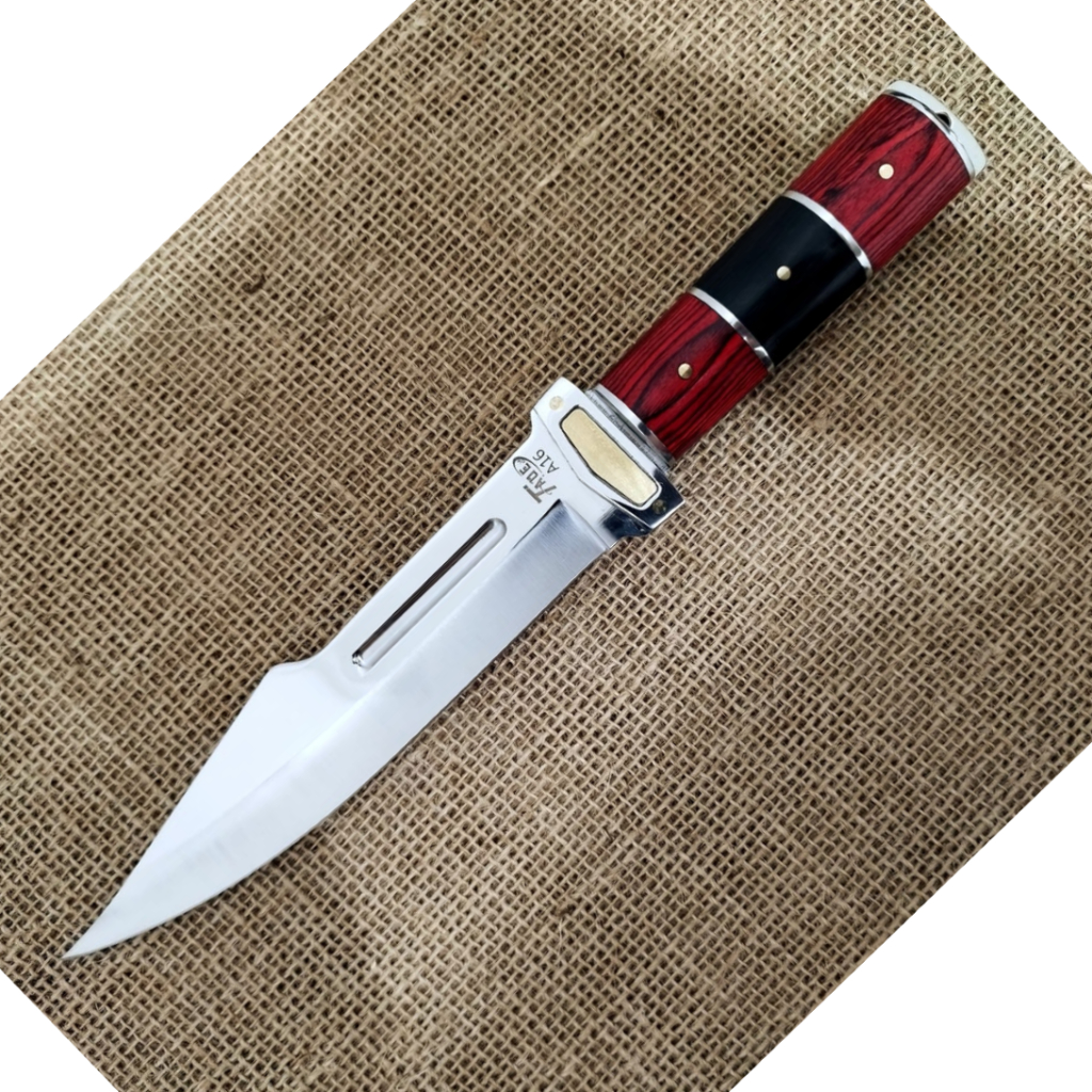 Faca De Caça Churrasco Pesca Fulltang Luxo Aço Inox Grande Com Bainha