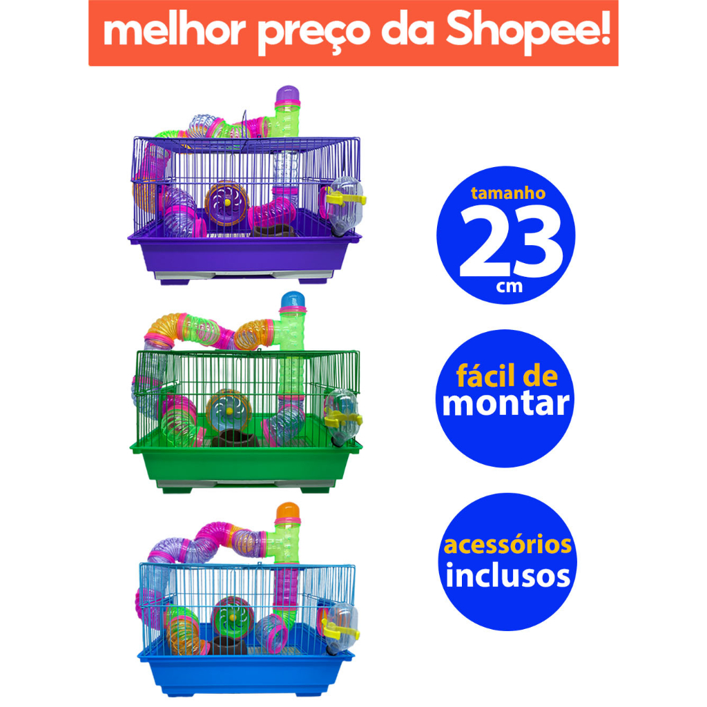 Gaiola Hamster com Labirinto Completa Luxo 1 Andar Savana Pet - ENVIO IMEDIATO