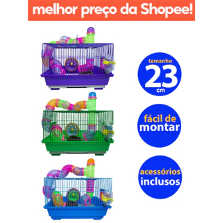 Gaiola Hamster com Labirinto Completa Luxo 1 Andar Savana Pet - ENVIO IMEDIATO