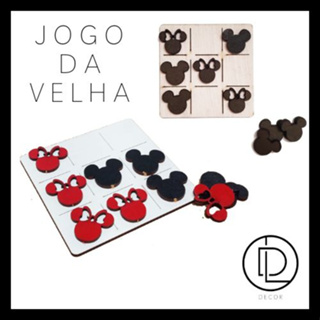 Kit 15 Tabuleiros Mickey Minnie Jogo da Velha 10cm PERSONALIZADO COM NOME / Tabuleiro em MDF para Lembrancinhas de Festa