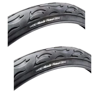 Par 2 Pneus Aro 26x2.125 Balão Slick Kenda flame Fogo bicicleta Bike mobilete Motorizada em Oferta na Shopee