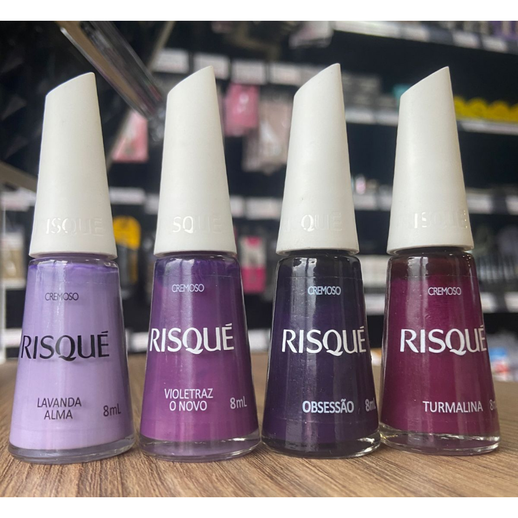 Kit Esmaltes Tons de Roxo Risqué | Shopee Brasil