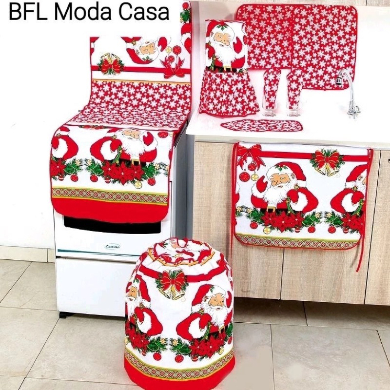 Jogo de Cozinha Natal kit com 10 Peças - Casa e Decoração Natalino