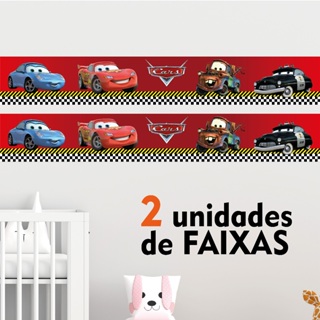 Papel de Parede Infantil Carros Relâmpago McQueen Azul Escuro Até 6x sem  juros