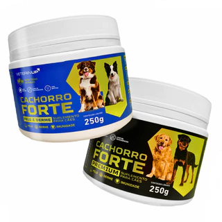 Cachorro Forte Premium + Pelo e Derme 1 Pote de cada de 250g - Pelo e Derme +Imunidade