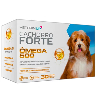 Omega 3 Cachorro Forte p/ Pelo e Derme e Imunidade caixa c/ 30 Comprimidos