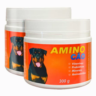 Aminocao 2Pote de 300g - Pelo e Derme +Imunidade e Saúde Canina