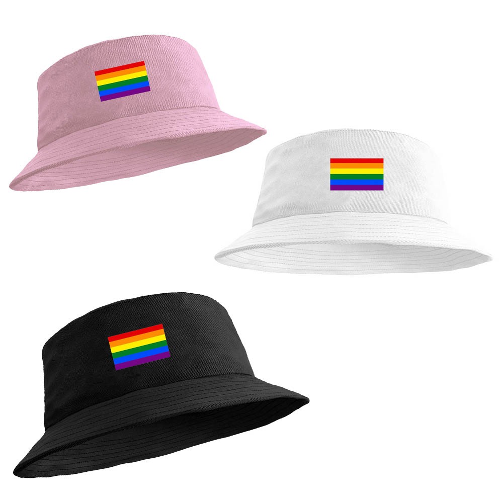 Chapéu Bucket Hat Unissex Barato Estampado Bandeira LGBT Lançamento