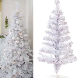 Arvore de Natal Pinheiro Branca 120cm Luxo 110 Galhos Nevada Decoração Natalina