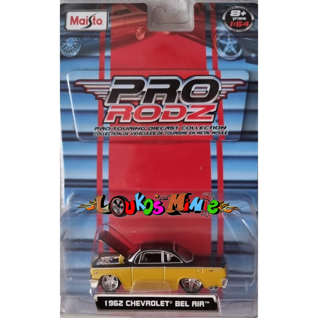 Maisto 1962 Chevrolet Bel Air Pro Rodz Lacrado 1:64 | Shopee Brasil