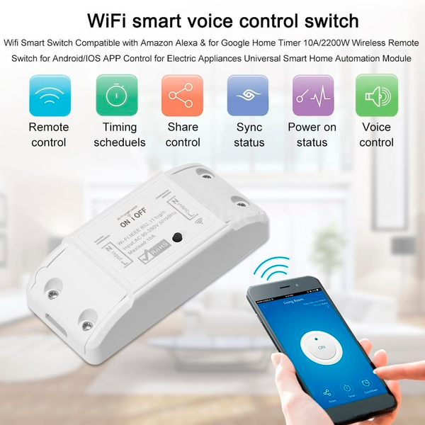Interruptor Inteligente Wifi Smart Switch Compatível com Amazon Alexa e para Google Home Timer