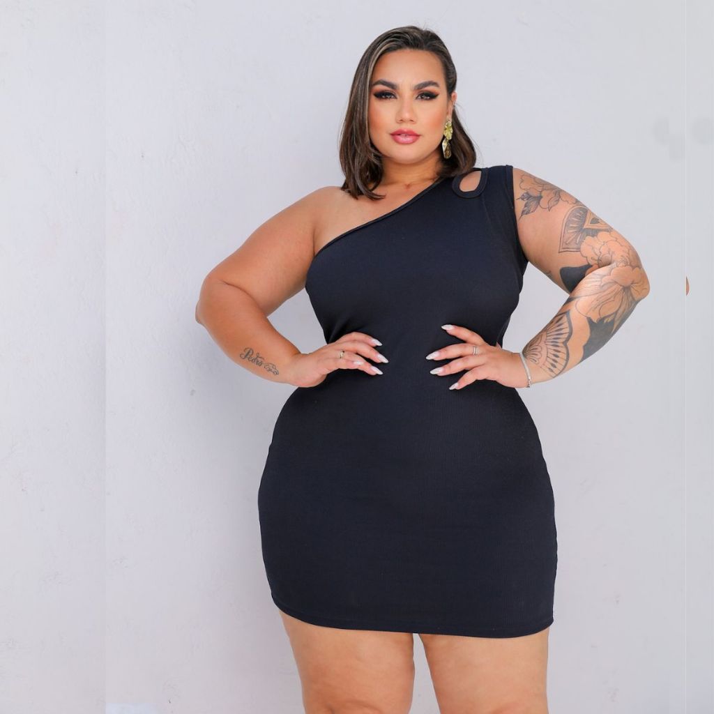 Vestido Plissado Vestido Ombro A Ombro Midi Plus Size Vestido - Main Image