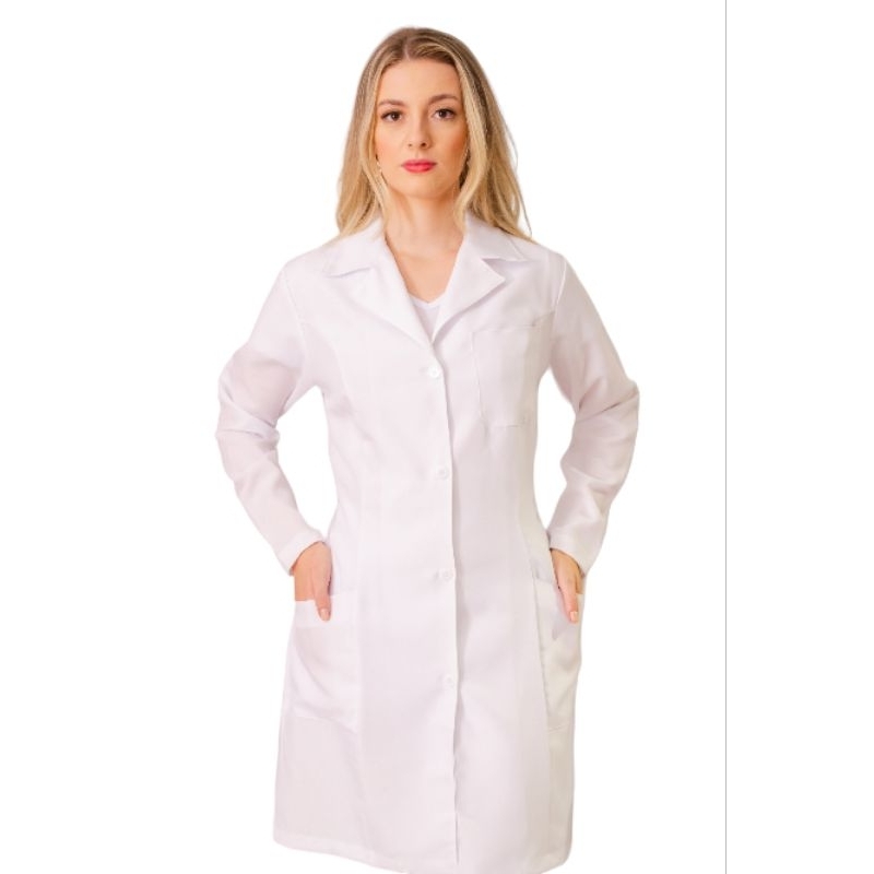 Jaleco feminino manga longa ,gola esporte de Oxford