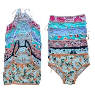 Kit 12 Conjunto Infantil Nadador Estampado top e calçinha