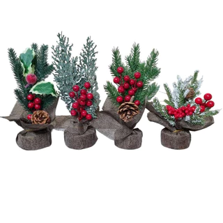 Mini Arvore De Mesa Enfeite Natal Decoração Natalina De Madeira com pano