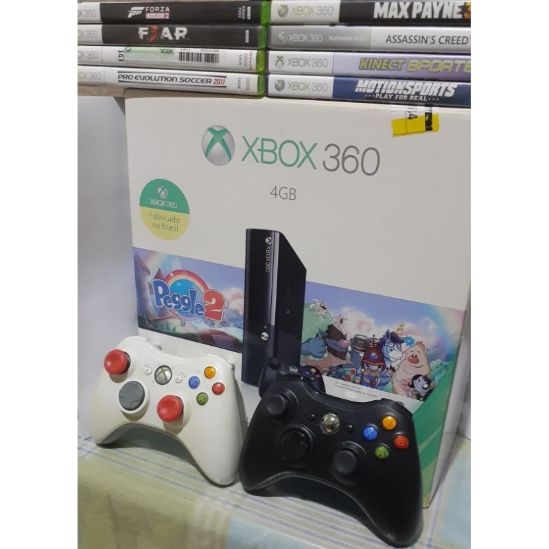 Xbox 360 Slim Com kinect ( Na Caixa )+Hd Interno 5000 Gb + 80  Jogos+Silicone+Garantia