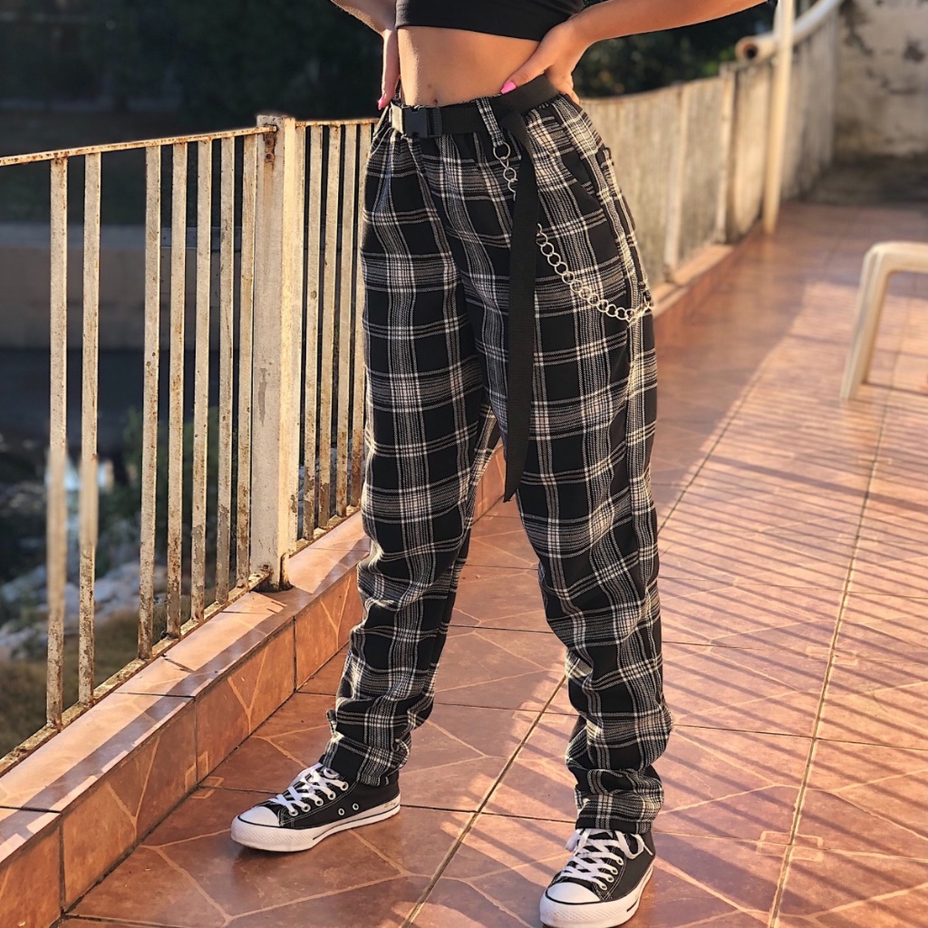 Calça xadrez hot sale feminina vermelha