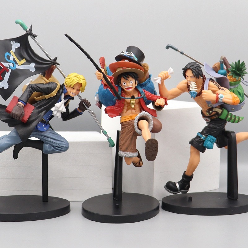 One Piece Figuras de Ação Bonecos de Ação Decoração Anime Miniatura Action Figure Luffy/Sanji/Ace