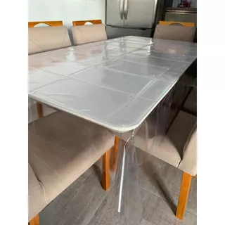 Toalha de Mesa Transparente Impermeável 4, 6, 8 e 10 lugares