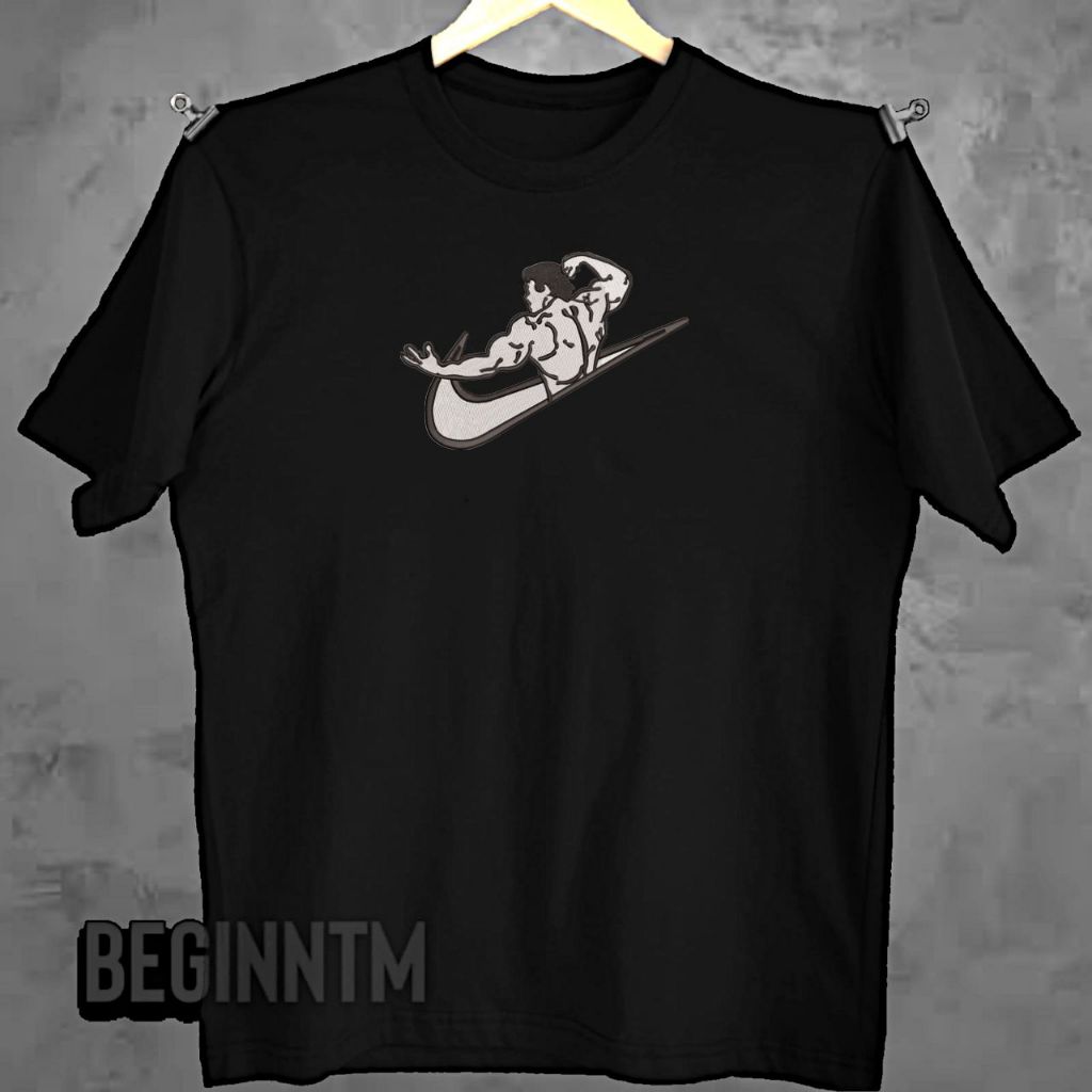 Camiseta Fisiculturismo bordado Bodybuilder blusa Bordado anime camisa 100% algodao